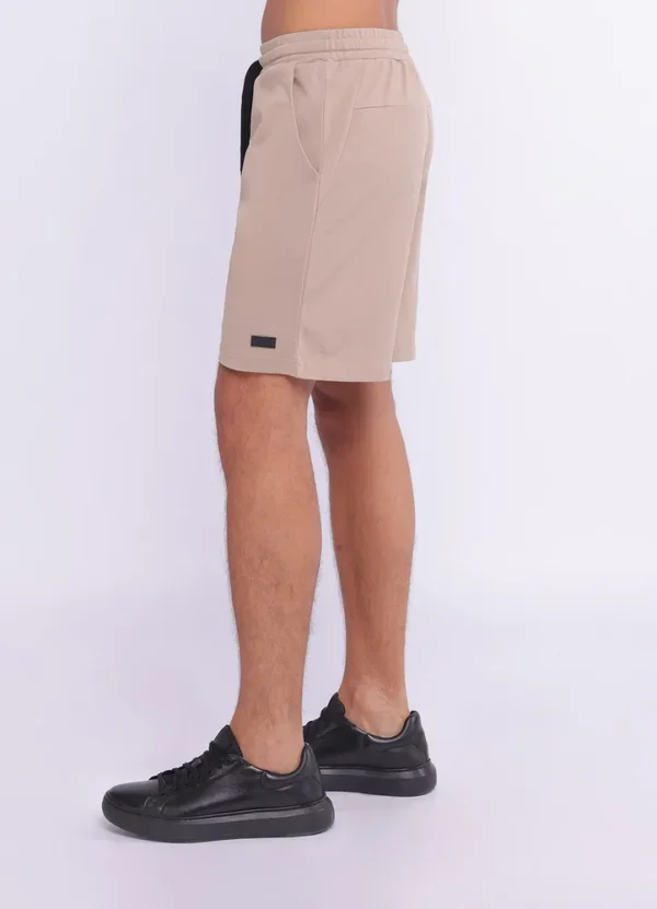 25102MB Drawstring bermuda sweat shorts with small zipped pocket on one side and MB rectangular rubb | Eshop GS | Jordan