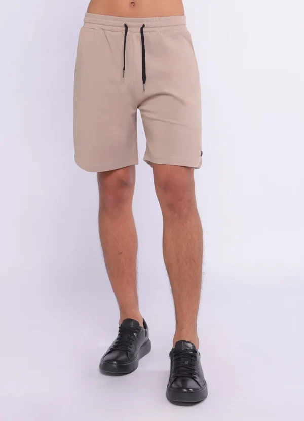 25102MB Drawstring bermuda sweat shorts with small zipped pocket on one side and MB rectangular rubb | Eshop GS | Jordan