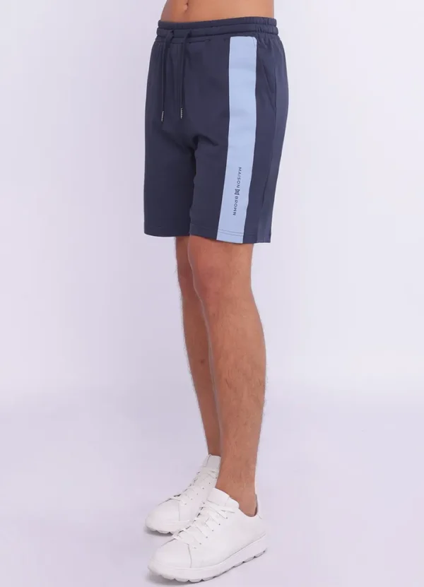 25101MB Drawstring bermuda sweat shorts with one vertical stripe maison brown-25101MB | Eshop GS | Jordan