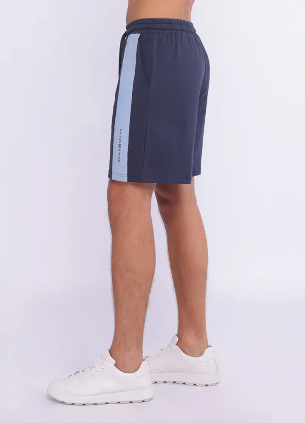 25101MB Drawstring bermuda sweat shorts with one vertical stripe maison brown-25101MB | Eshop GS | Jordan