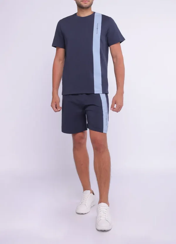 25101MB Drawstring bermuda sweat shorts with one vertical stripe maison brown-25101MB | Eshop GS | Jordan