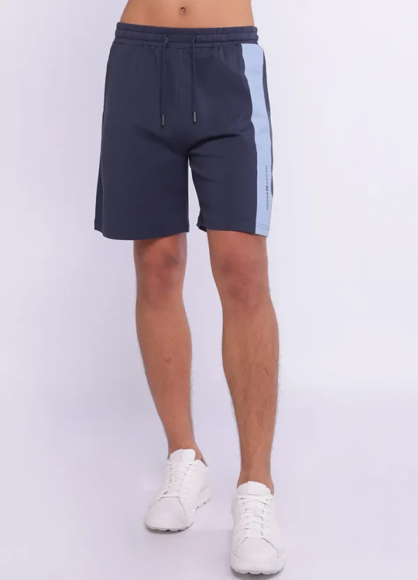 25101MB Drawstring bermuda sweat shorts with one vertical stripe maison brown-25101MB | Eshop GS | Jordan