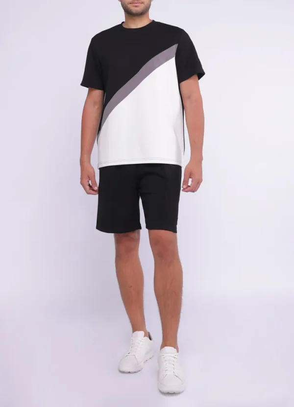 25106MB Drawstring bermuda sweat shorts with front stitching and MB square rubber badge on bottom-25 | Eshop GS | Jordan