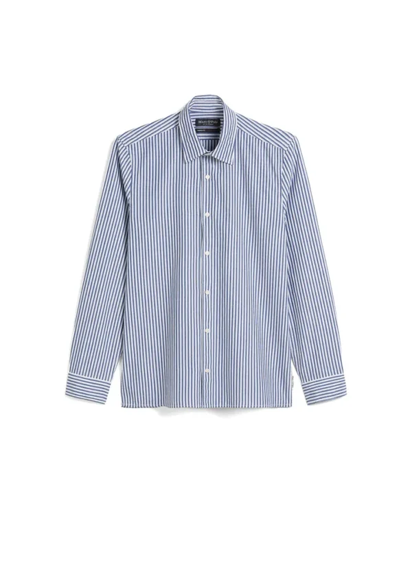522723842358 Striped light seer sucker new kent collar long sleeve round hem shirt | Eshop GS | Jordan