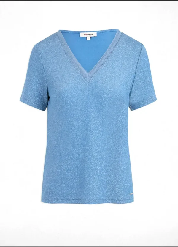 212-DIWI SS v-neck t-shirt with lurex | Eshop GS | Jordan