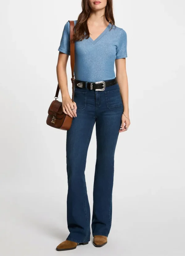 212-DIWI SS v-neck t-shirt with lurex | Eshop GS | Jordan