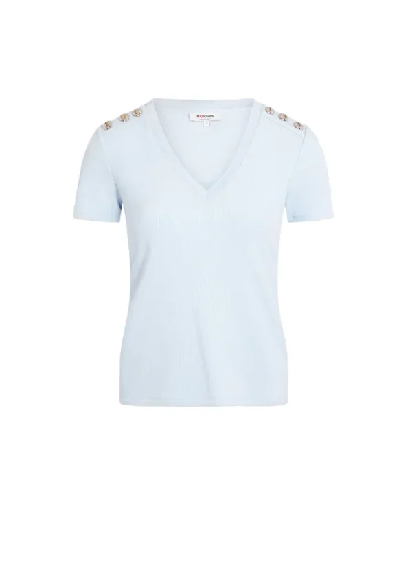 251-DOMANI SS v-neck t-shirt with buttons on shoulders | Eshop GS | Jordan