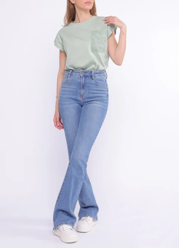 LR59B/25177 SS crew neck t-shirt with crochet chest pocket | Eshop GS | Jordan