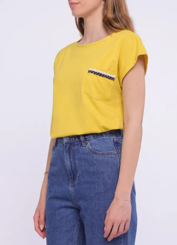 LT104B/25179 SS crew neck t-shirt with braided details on chest pocket | Eshop GS | Jordan