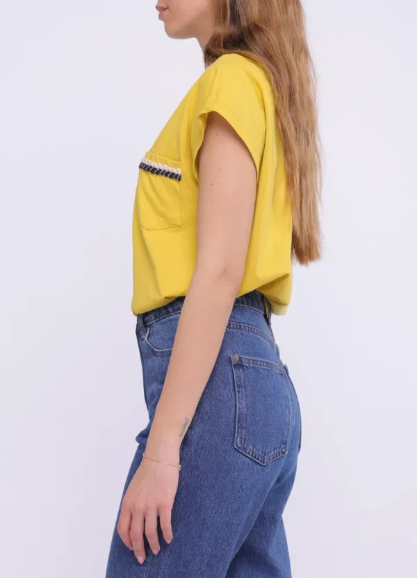 LT104B/25179 SS crew neck t-shirt with braided details on chest pocket | Eshop GS | Jordan
