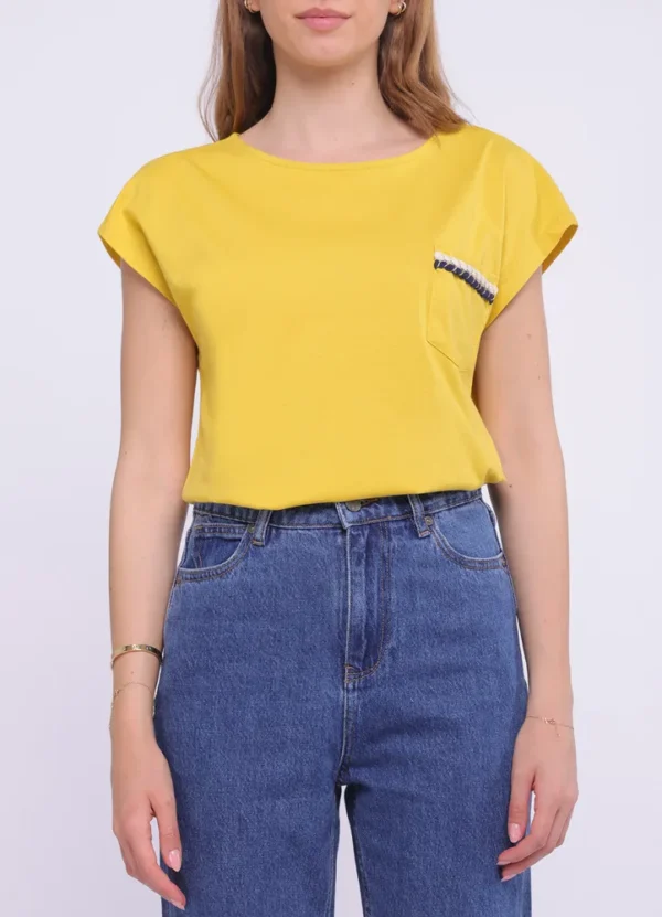 LT104B/25179 SS crew neck t-shirt with braided details on chest pocket | Eshop GS | Jordan