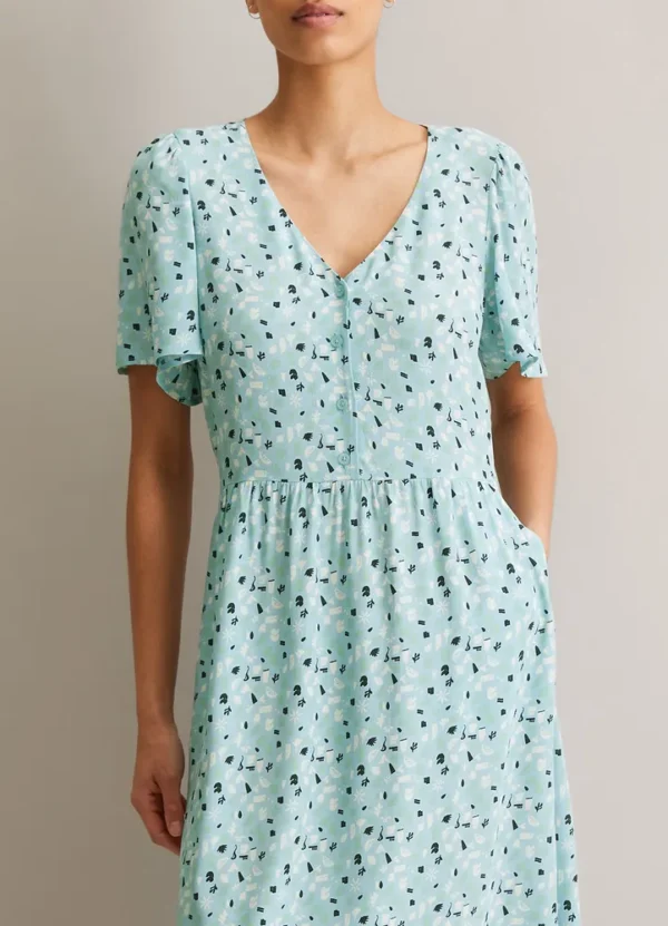 5000006161 SS V-neck midi AOP woven dress | Eshop GS | Jordan