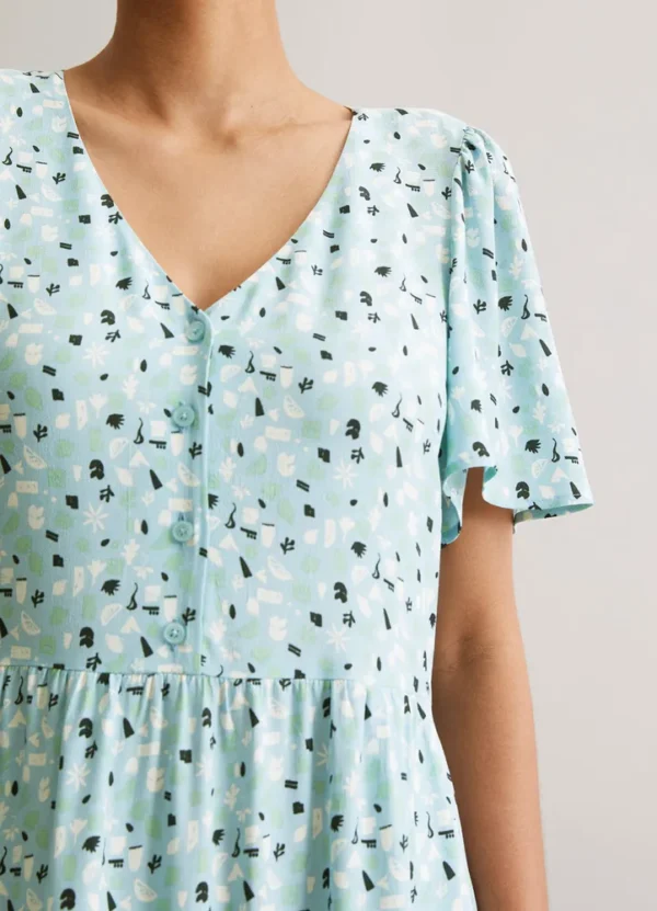 5000006161 SS V-neck midi AOP woven dress | Eshop GS | Jordan