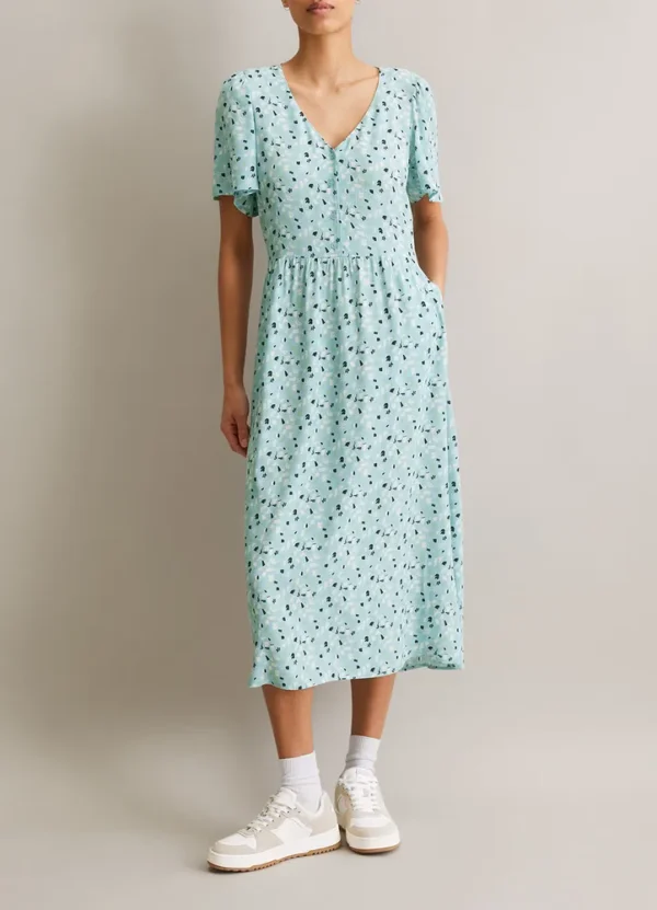 5000006161 SS V-neck midi AOP woven dress | Eshop GS | Jordan
