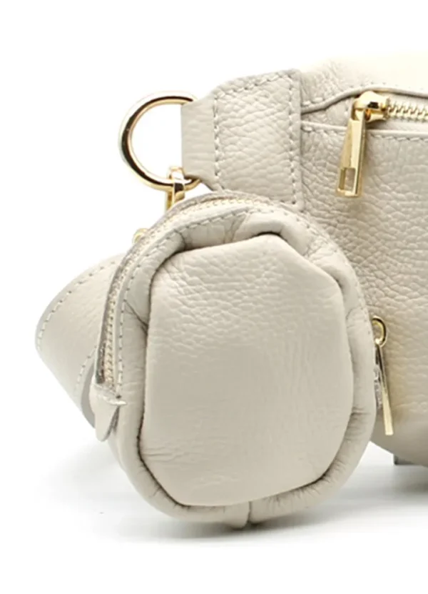 390006/B22 Leather sling bag with double front zip | Eshop GS | Jordan