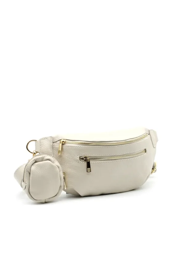 390006/B22 Leather sling bag with double front zip | Eshop GS | Jordan