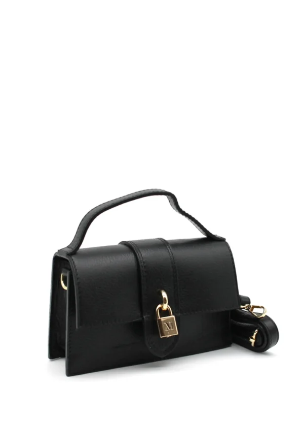 390259/B18 Small leather cross bag with decorative letter M lock | Eshop GS | Jordan