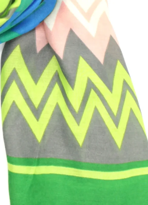 18890/9S-A1 Multicolor scarf with zigzag prints | Eshop GS | Jordan