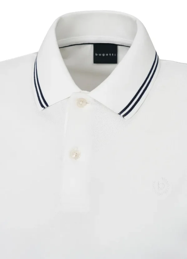 8150/75106C Mercerised cotton pinstriped poloshirt with striped contrast collar and sleeves | Eshop GS | Jordan