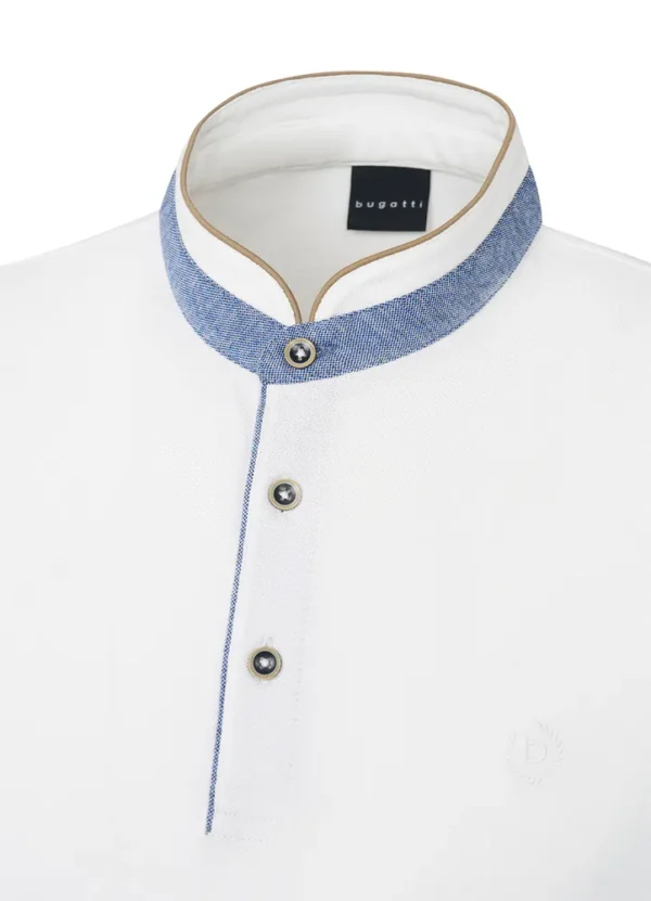 8150/75003C Chinese collar poloshirt with chambray contrast | Eshop GS | Jordan