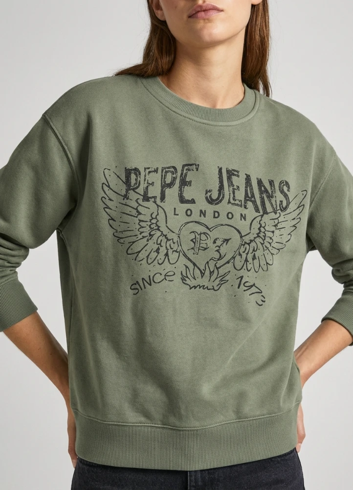 Pepe Jeans Connie Women's Sweatshirt, Washed Black, XS